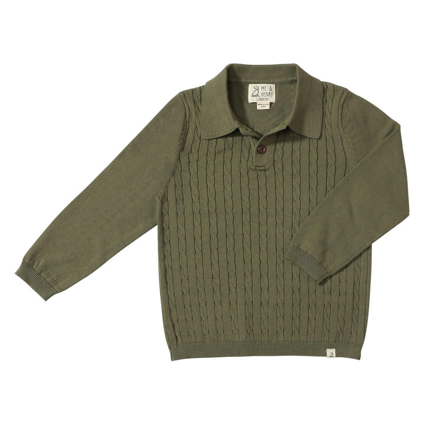 CHRISTIAN Olive Cable Polo
