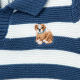 Baby Dog Striped Matching Set, blue