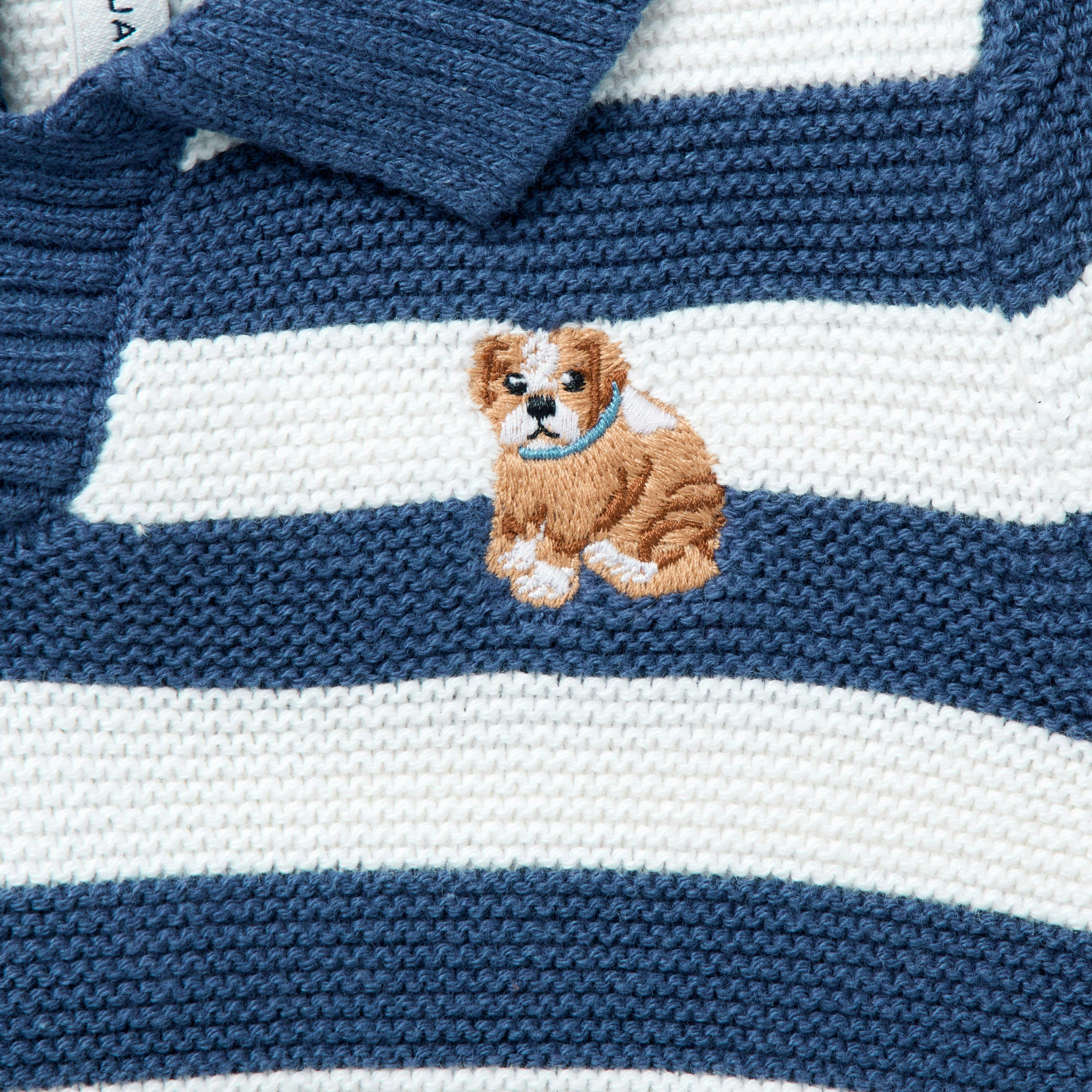 Baby Dog Striped Matching Set, blue