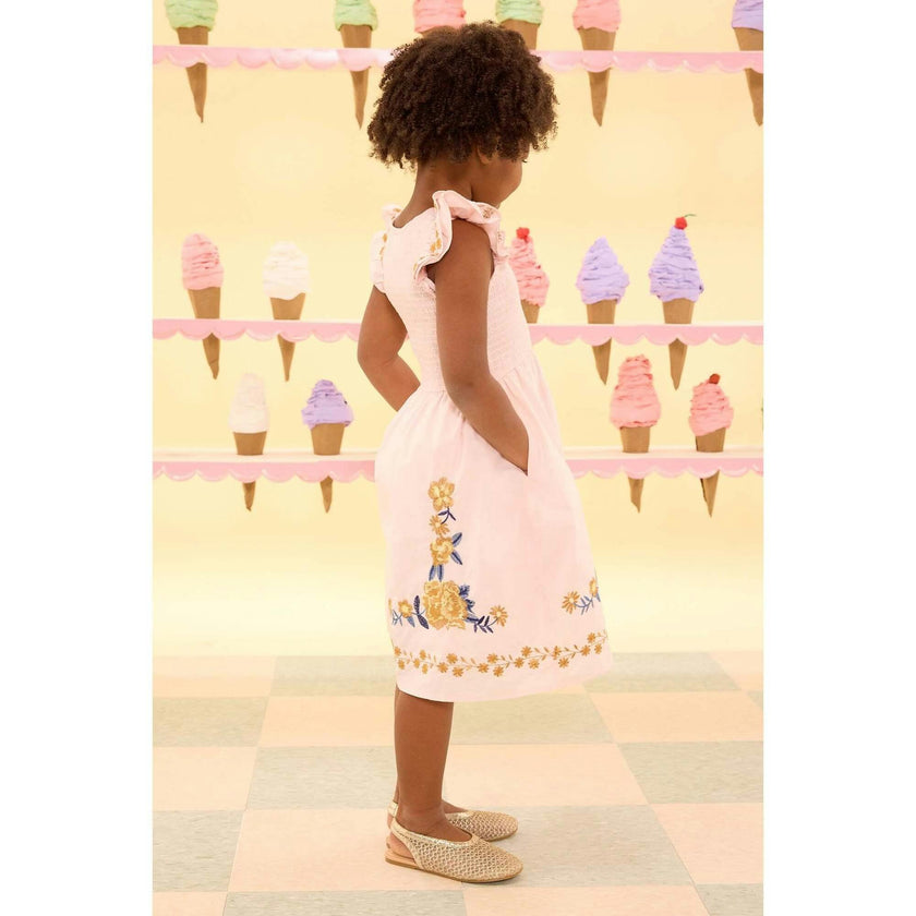 Mini Hattie Dress in Embroidered Spring Floral