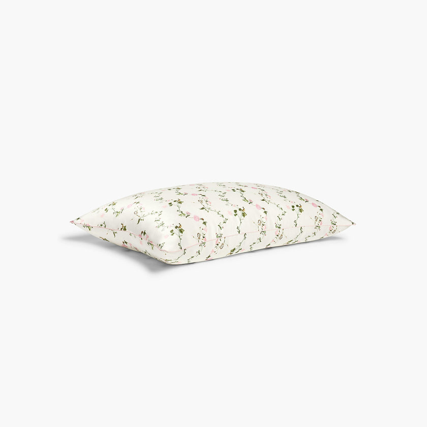 The Sisi Silk Pillowcase - Pink Pond Floral