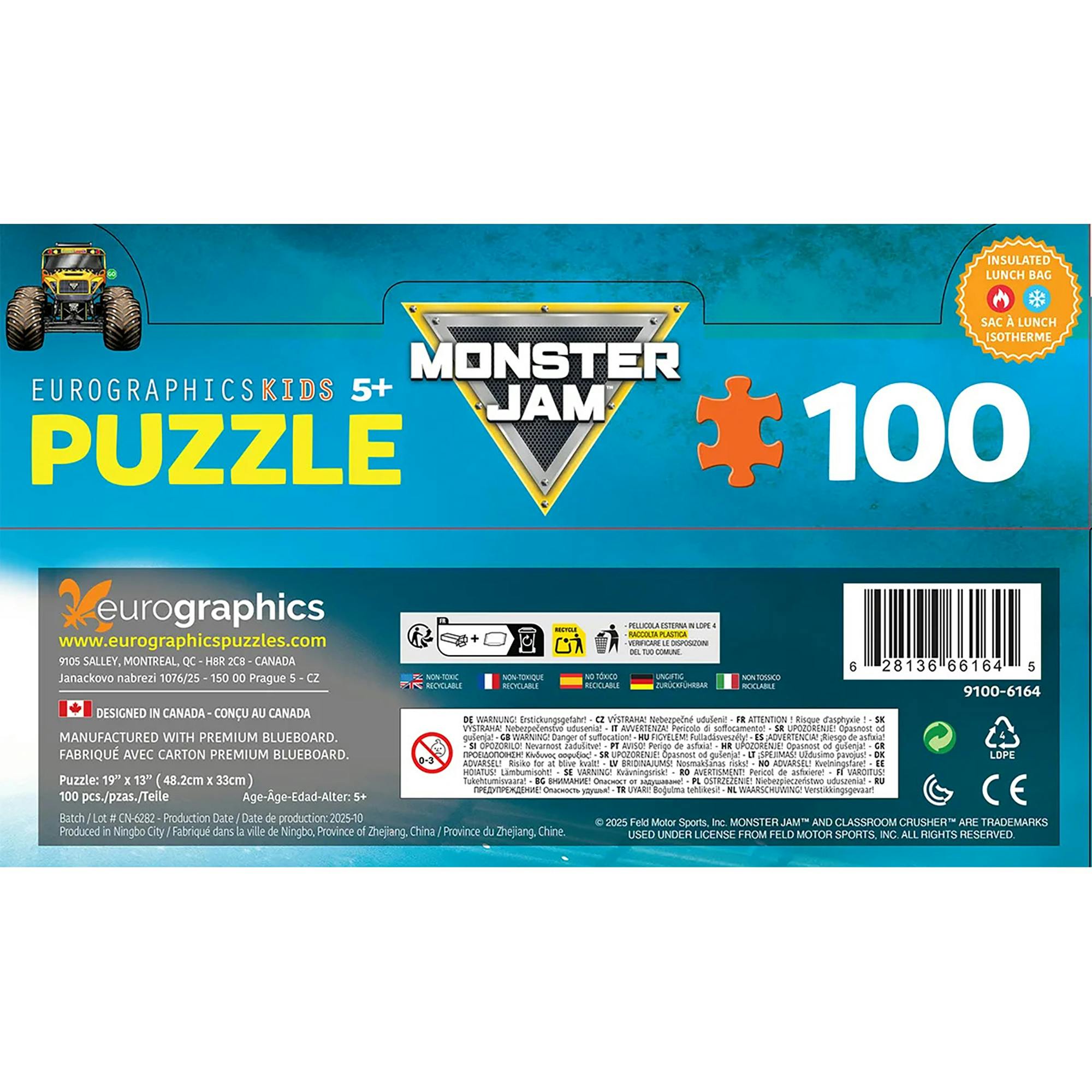 Monster Jam: Lunch Bag & 100pc Puzzle - Classroom Crusher