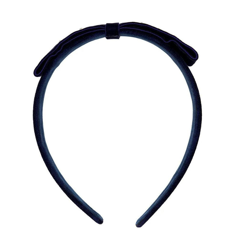 TARTINE ET CHOCOLAT Velvet Embellished Headband - Marine