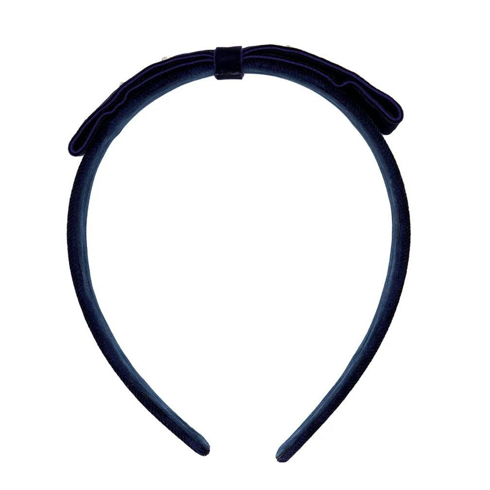 TARTINE ET CHOCOLAT Velvet Embellished Headband - Marine