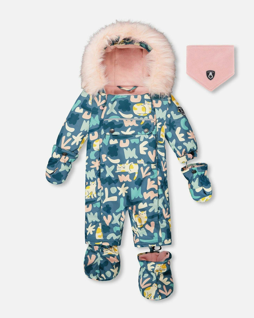 One-Piece Baby Play Snowsuit Designed for Car Seat