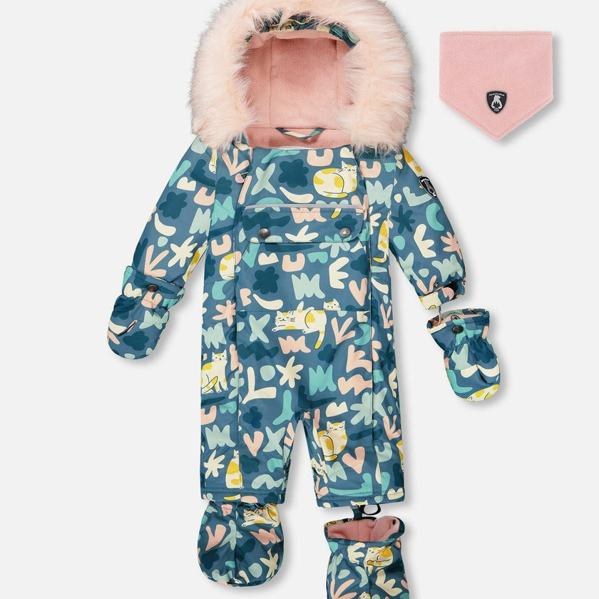 One-Piece Baby Play Snowsuit Designed for Car Seat