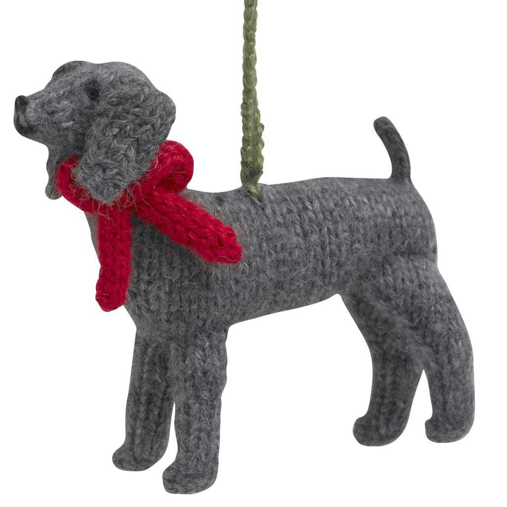 Weimaraner Dog Hand Knit Christmas Ornament Arcadia Home