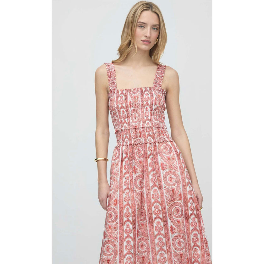 The Azalea Maxi Nap Dress - Coral Corsica Paisley