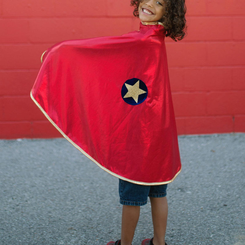Gold and Red Reversible Wonder Cape