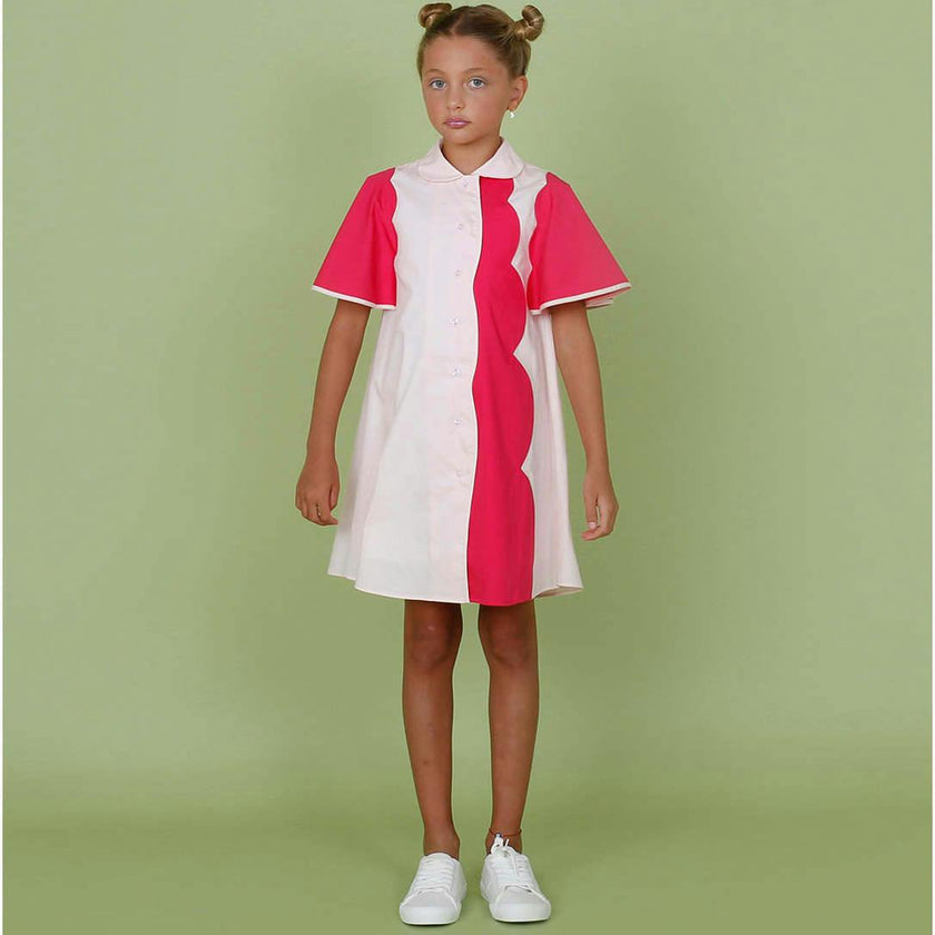 Lulu dress (blush pink/hot pink)