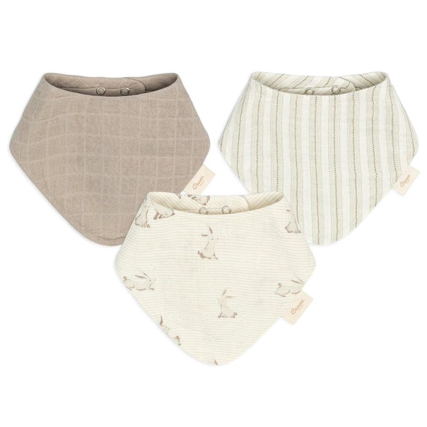 Avery Bunny Cotton Bandana Baby Bib (3 Pack)