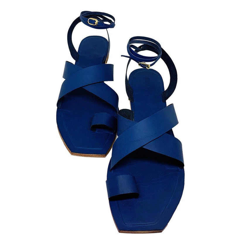 Story Crossover Slingback Leather Sandals