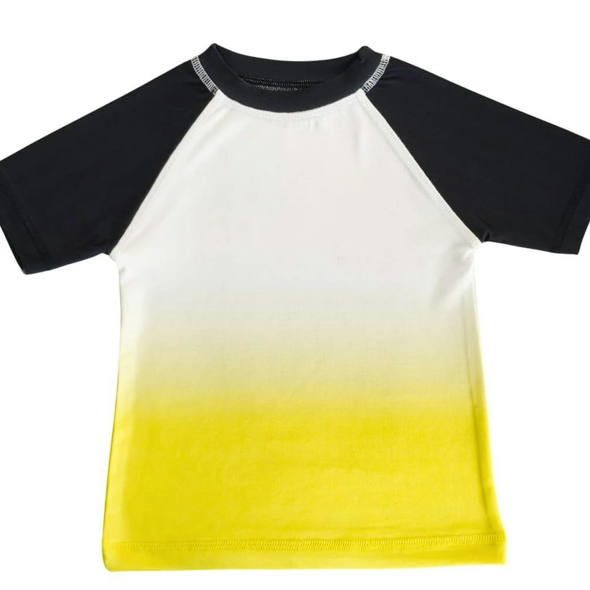 Kids Swim Yellow Ombre Rash Guard