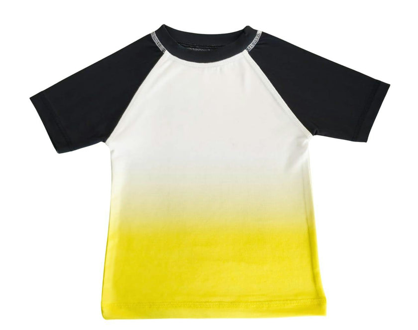Kids Swim Yellow Ombre Rash Guard