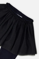 Baby Leggings With Integrated Tulle Skirt Dark Blue