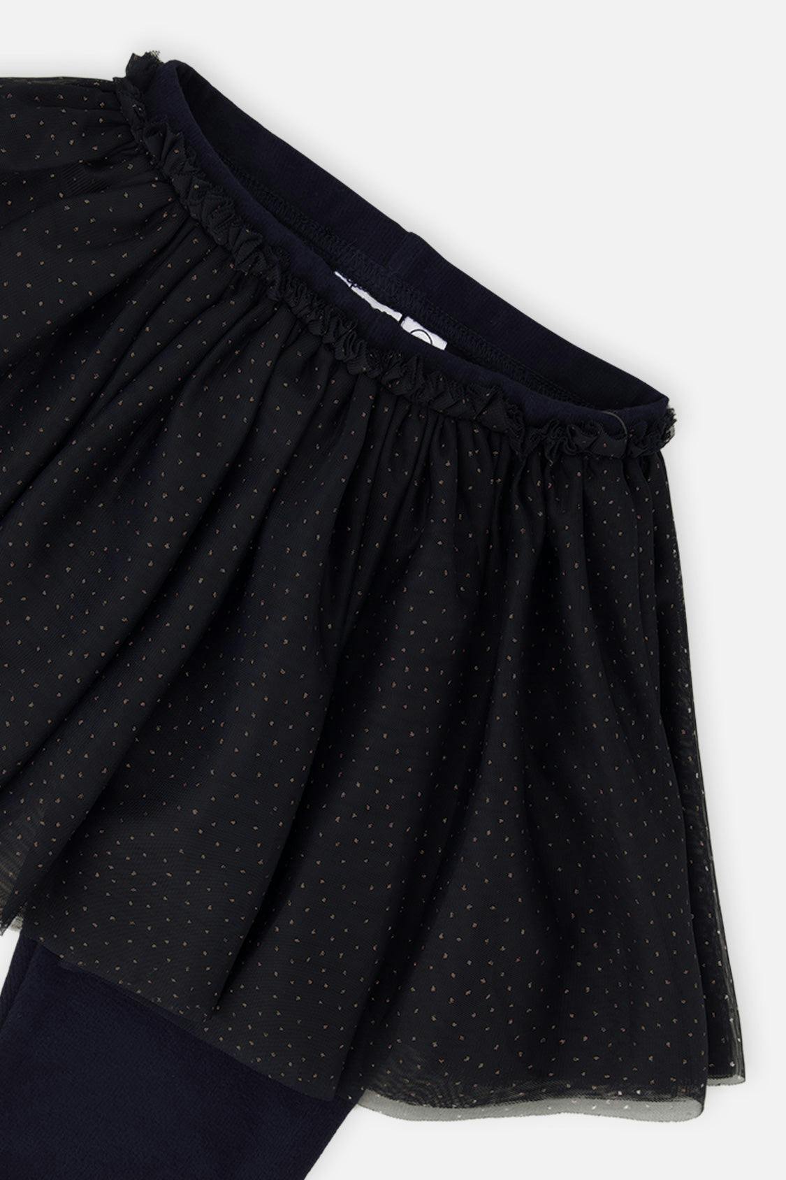 Baby Leggings With Integrated Tulle Skirt Dark Blue