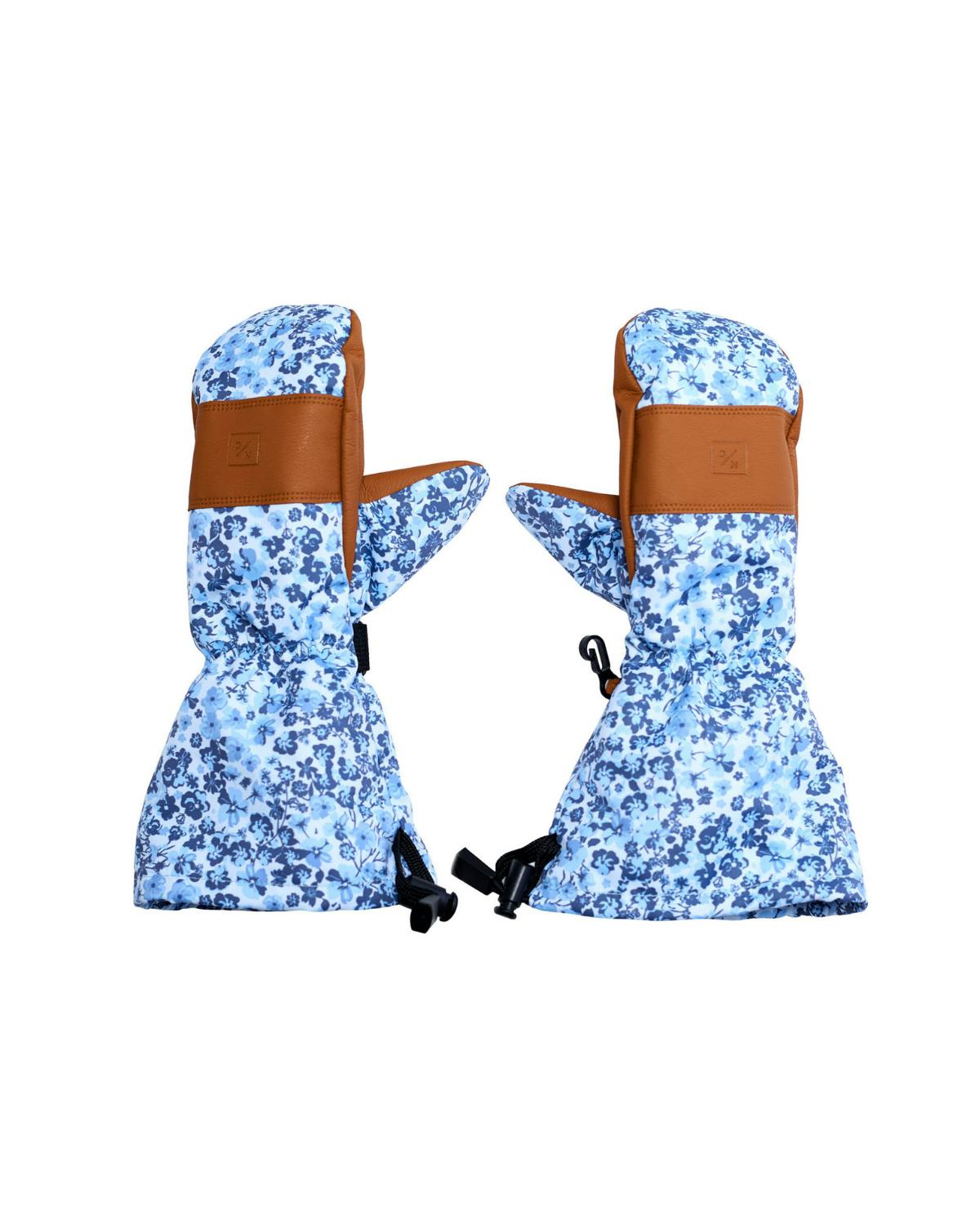 Kids Waterproof Mitten in Blue Ditsy Floral