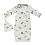 Mint Lobster Luxe Stretch Newborn Gown & Hat Set