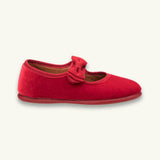 Velvet Bow Mary Jane | Red