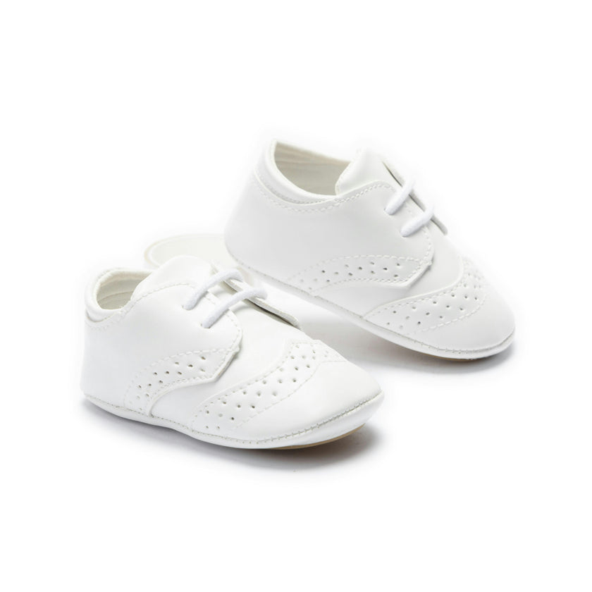 White Brogue Baby Shoes
