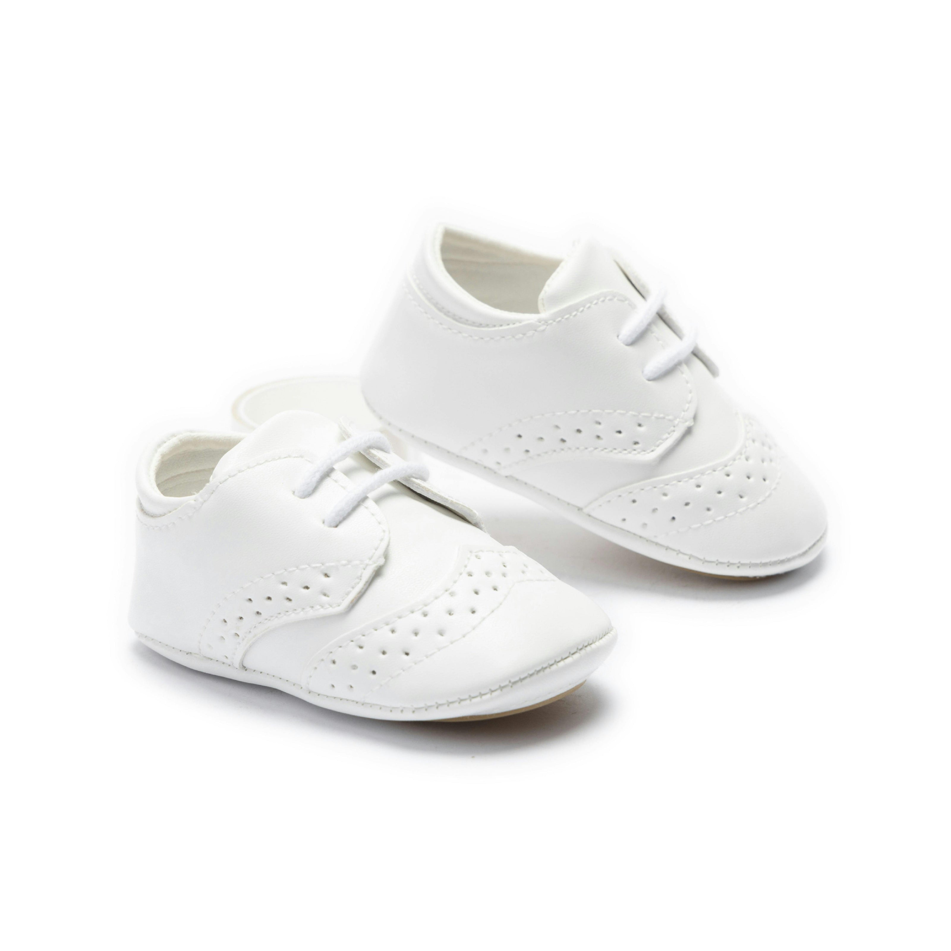 White Brogue Baby Shoes