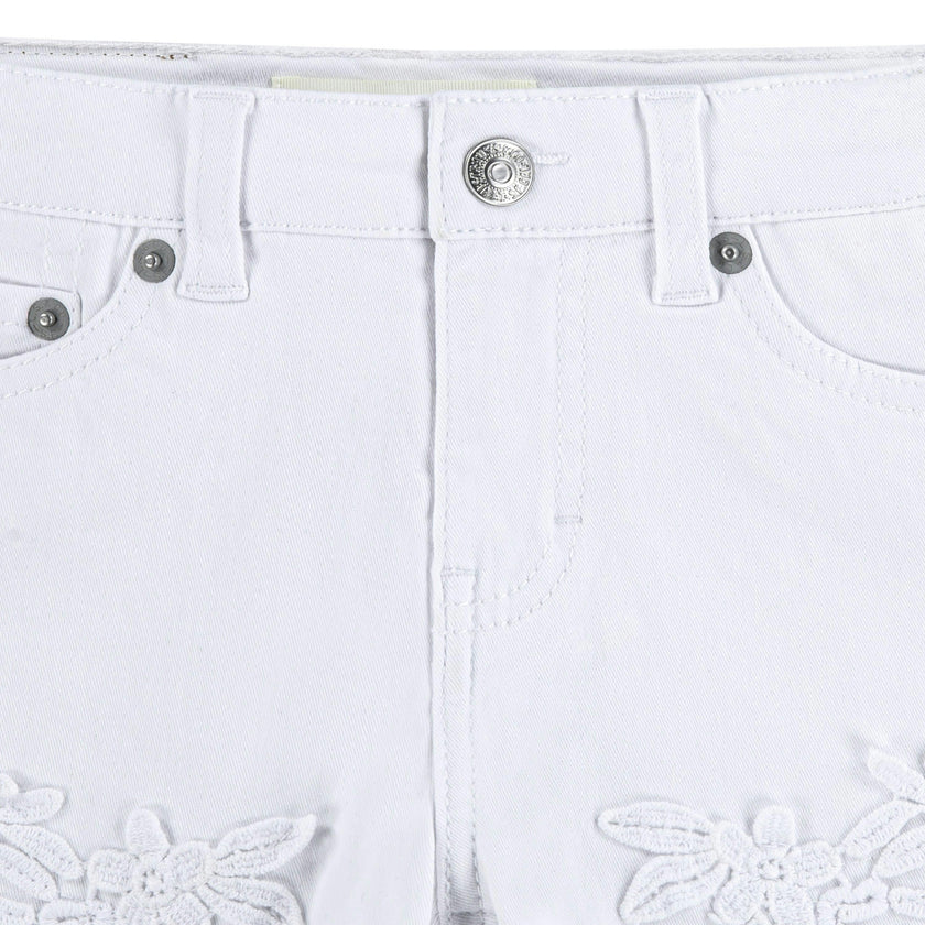 White Soft Denim Kids Shorts