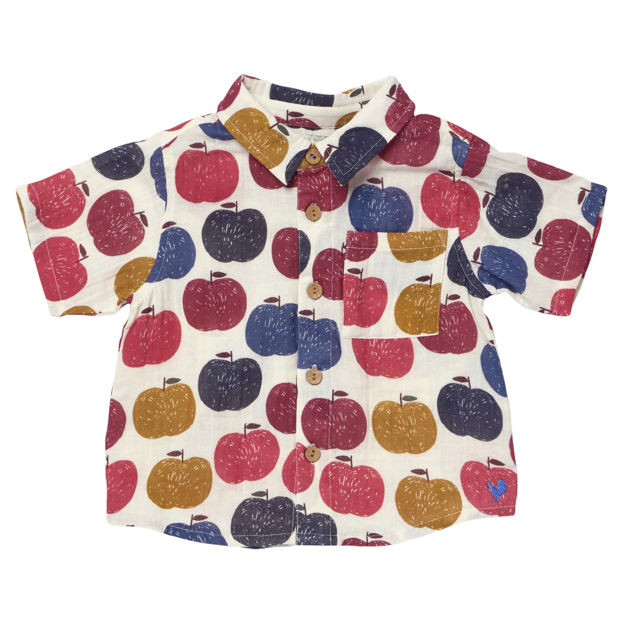 Boys Jack Shirt - Blue Delicious Apples