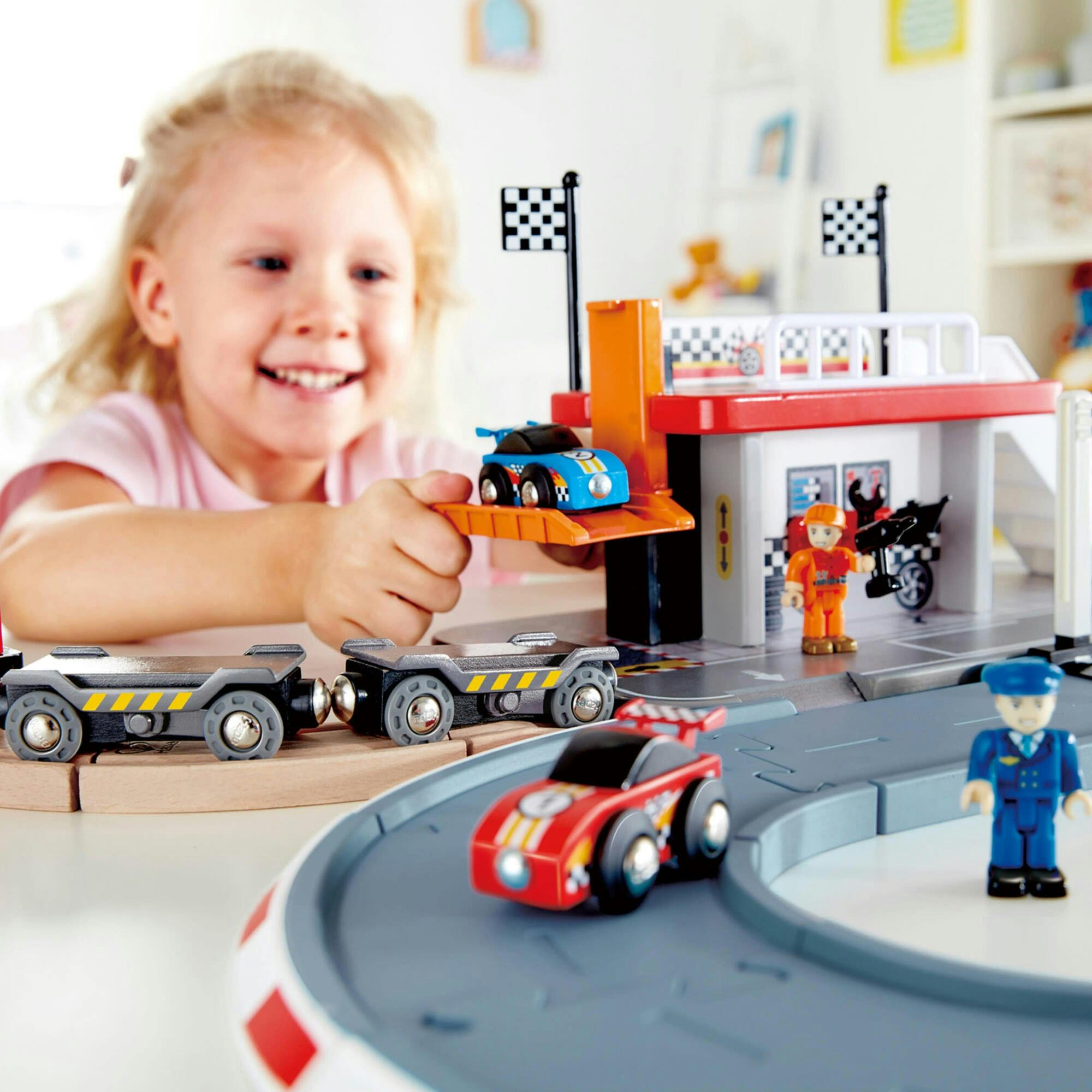 Race Car Transporter Kid's Loading & Towing Playset