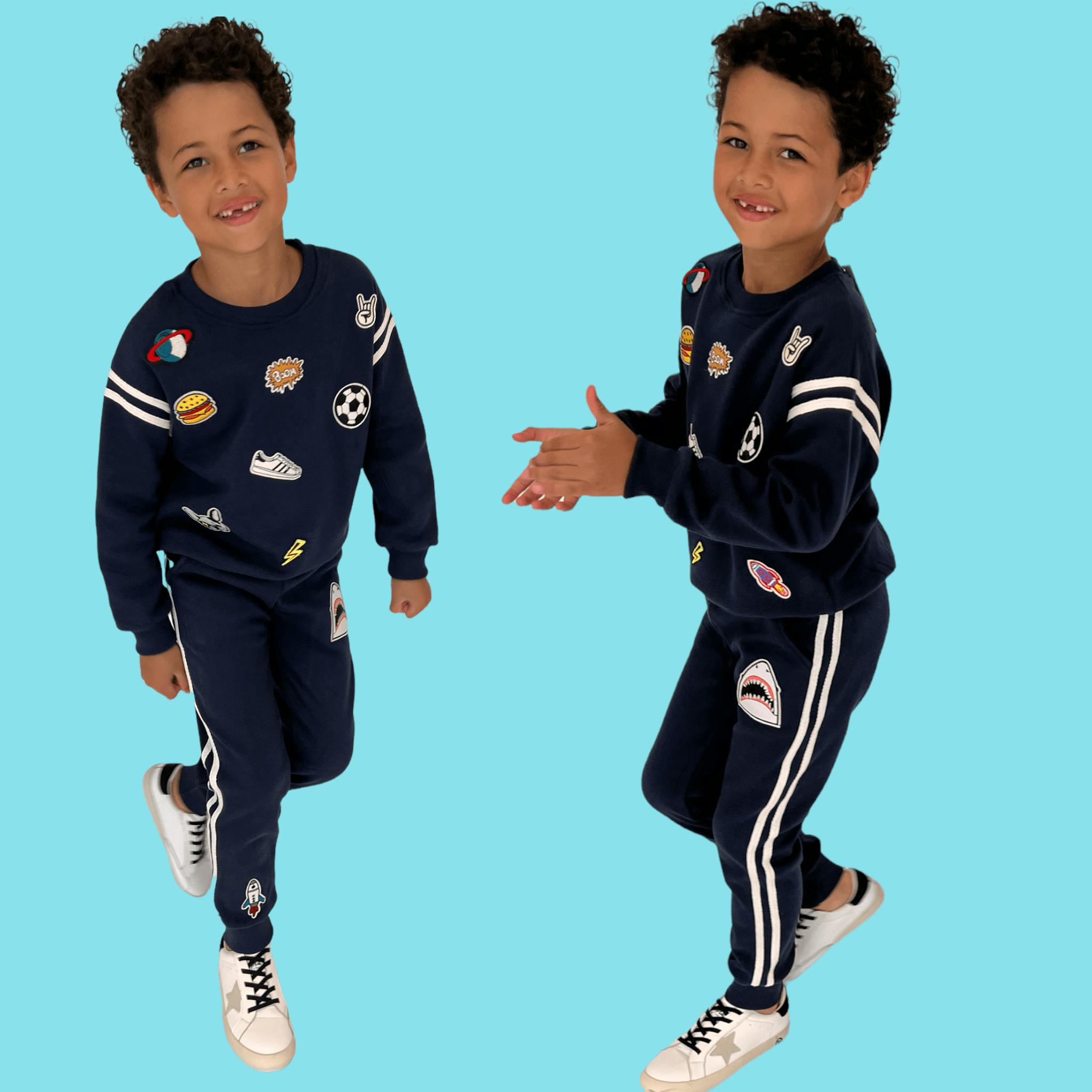 Varsity Patch Jogger Set Navy