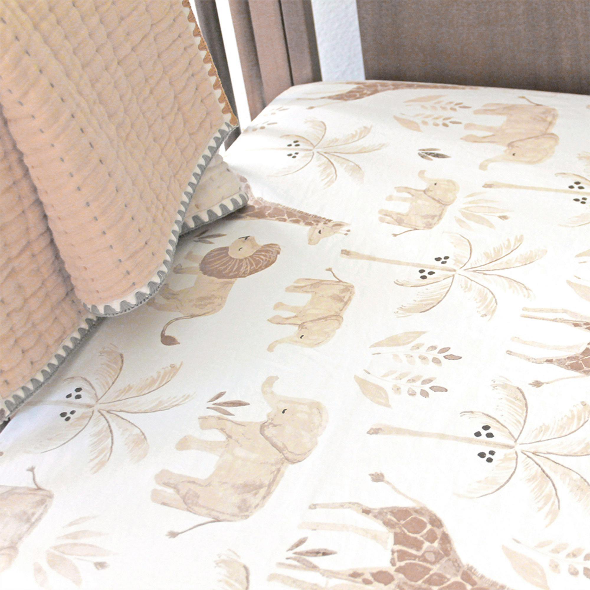 Kendi Safari Animal Cotton Fitted Crib Sheet