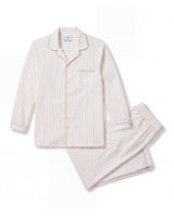 Kid's Twill Pajama Set in Camel Ticking