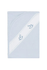 Blue Rocking Horse Embroidered Blanket