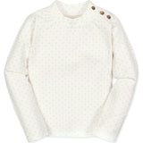Organic Long Sleeve Mock Neck Knit Top, White