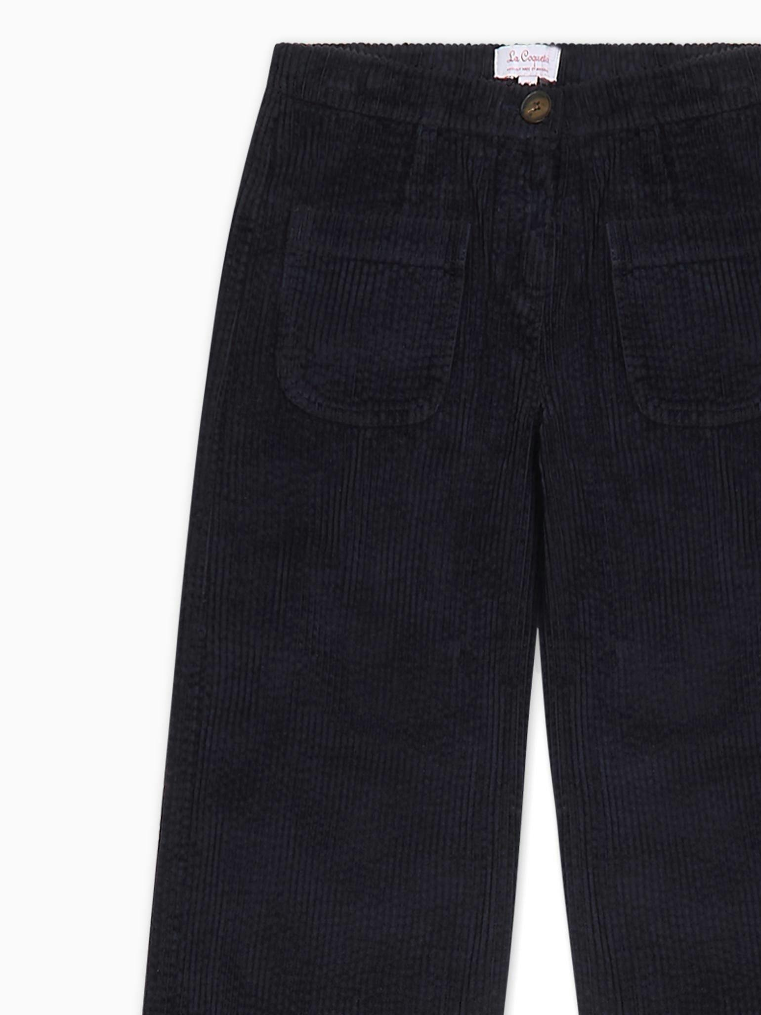 Navy Alma Corduroy Girl Culottes