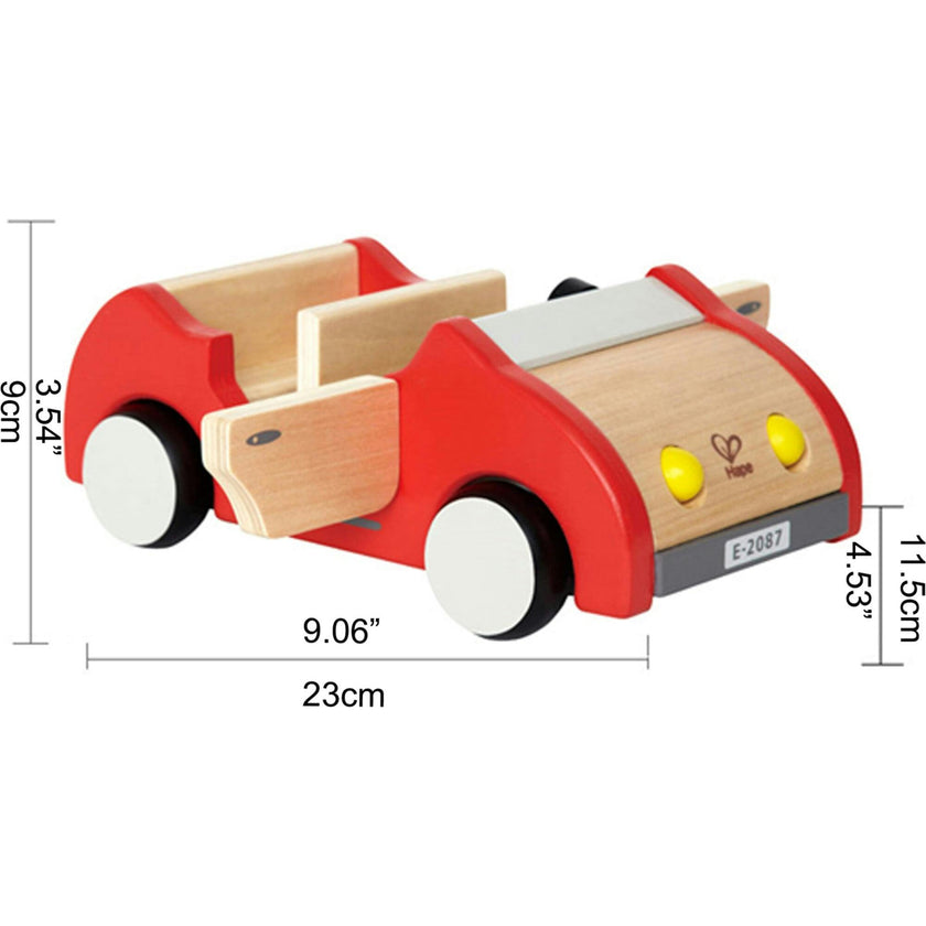Wooden Dollhouse Family Car in Red