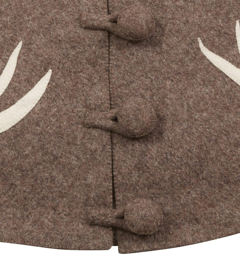 Handmade Felt Antlers Gray Christmas Tree Skirt 60" / 72"