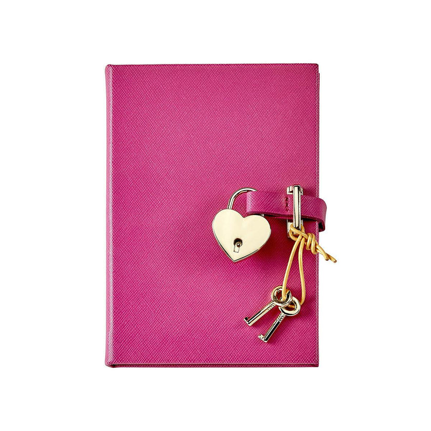 Heart Lock Leather Diary
