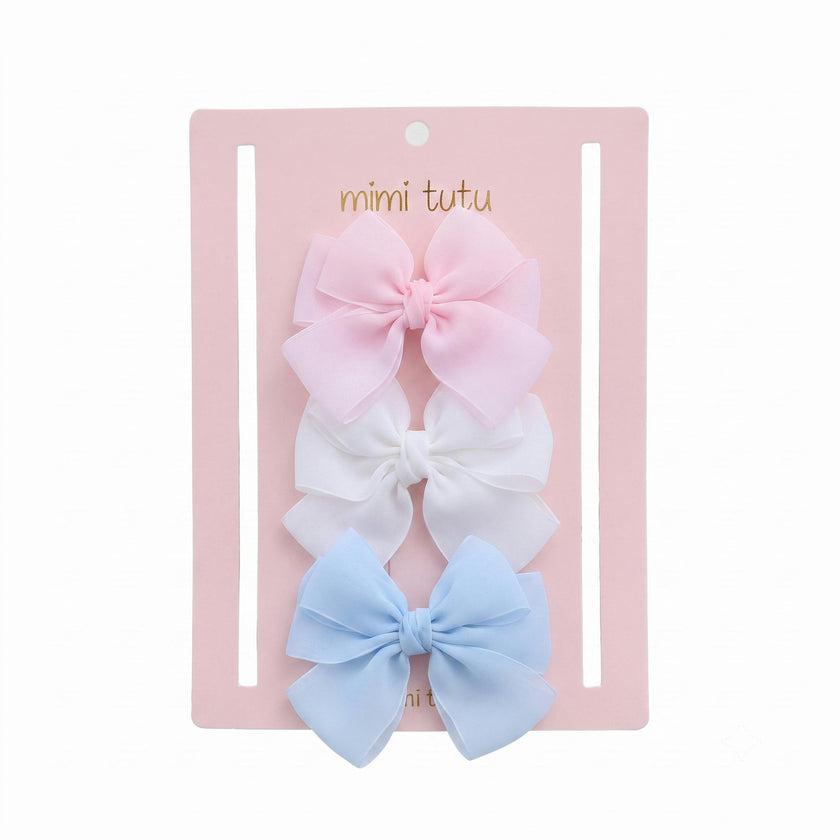 Multicolor Classic Bow Trio Set