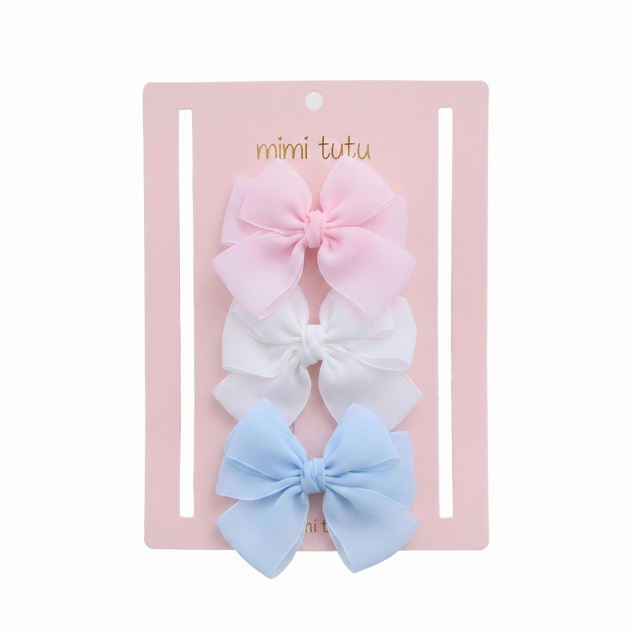 Multicolor Classic Bow Trio Set