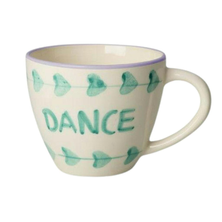 Ceramic Jumbo Cup with Hand-painted DANCE - 14.2 oz