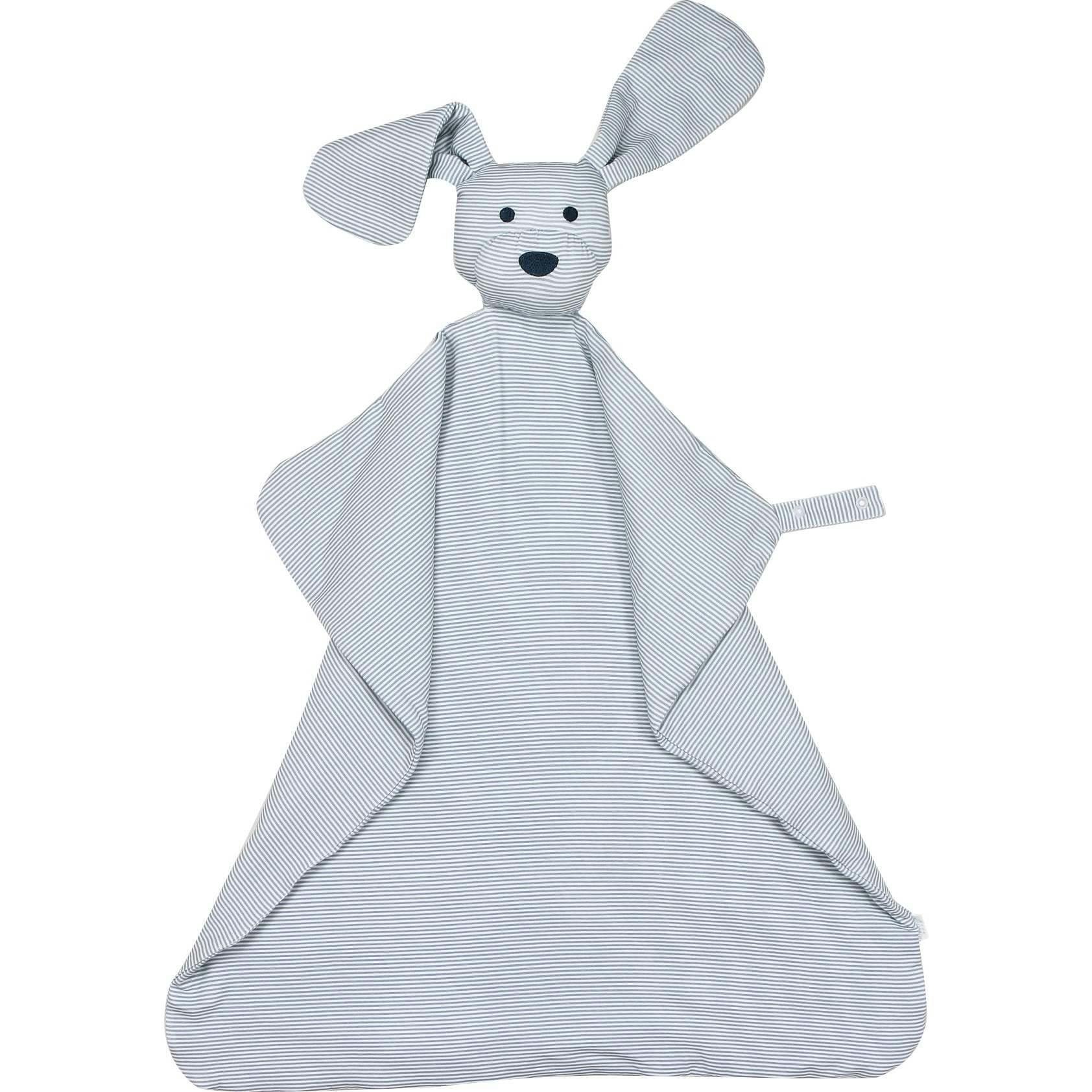 Dusty Blue Mini-Stripe Dog Lovey Blanket