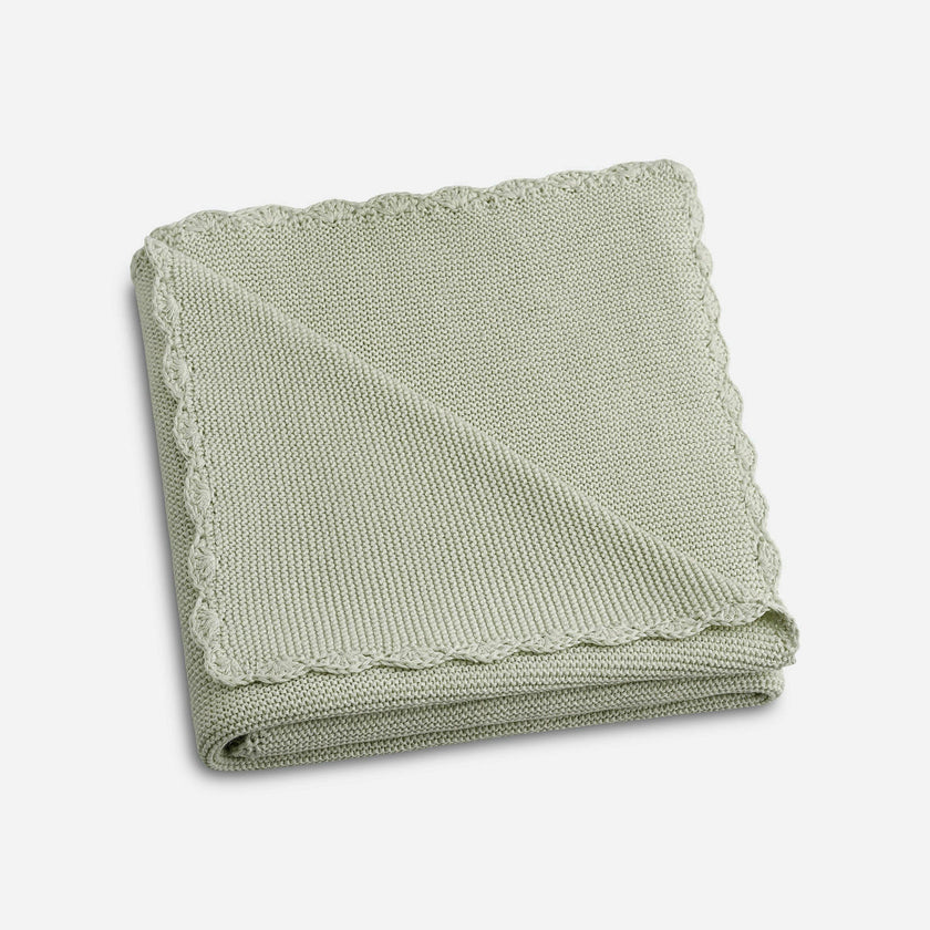 Cotton Knit Blanket, Green