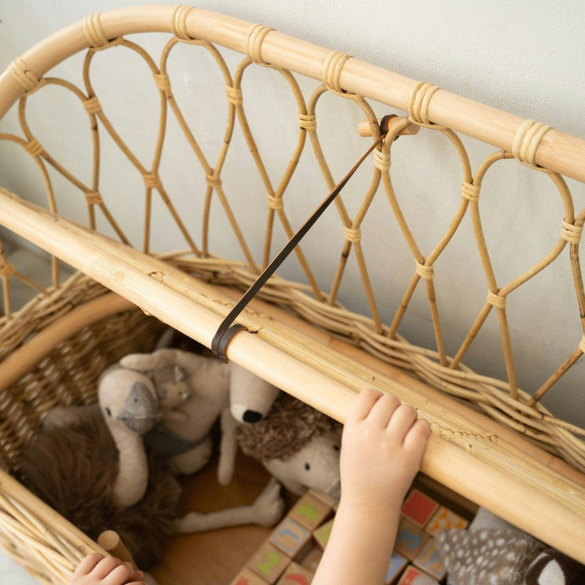 Handcrafted - Callie Kids' Storage Couch - Rattan Wicker