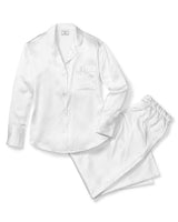 Women's Silk Pajama Set in White