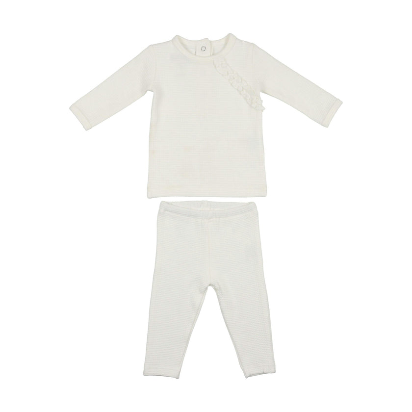Girls Quilted Waffle 2-Piece Loungewear Set