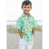 Printed Linen-Look Camp Shirt
