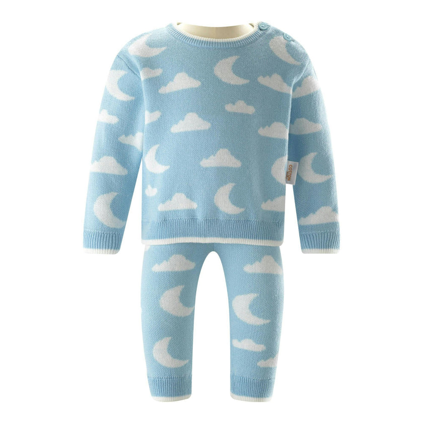 Cloud and Moon Knit Sweater and Leggings Set