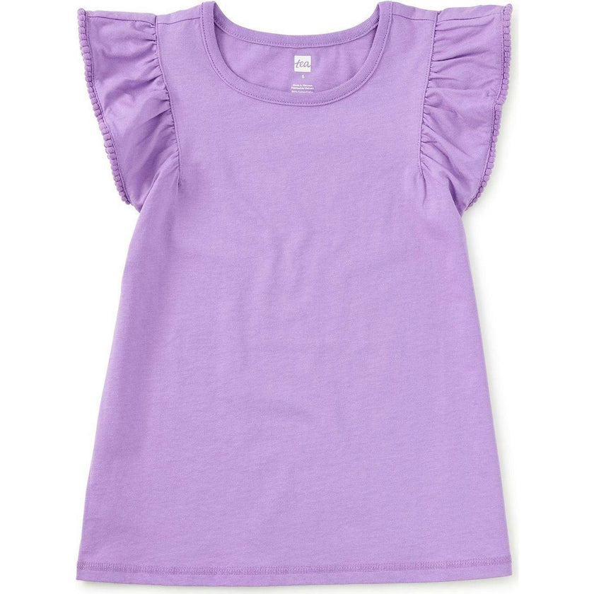 Pom-Pom Flutter Top, Purple