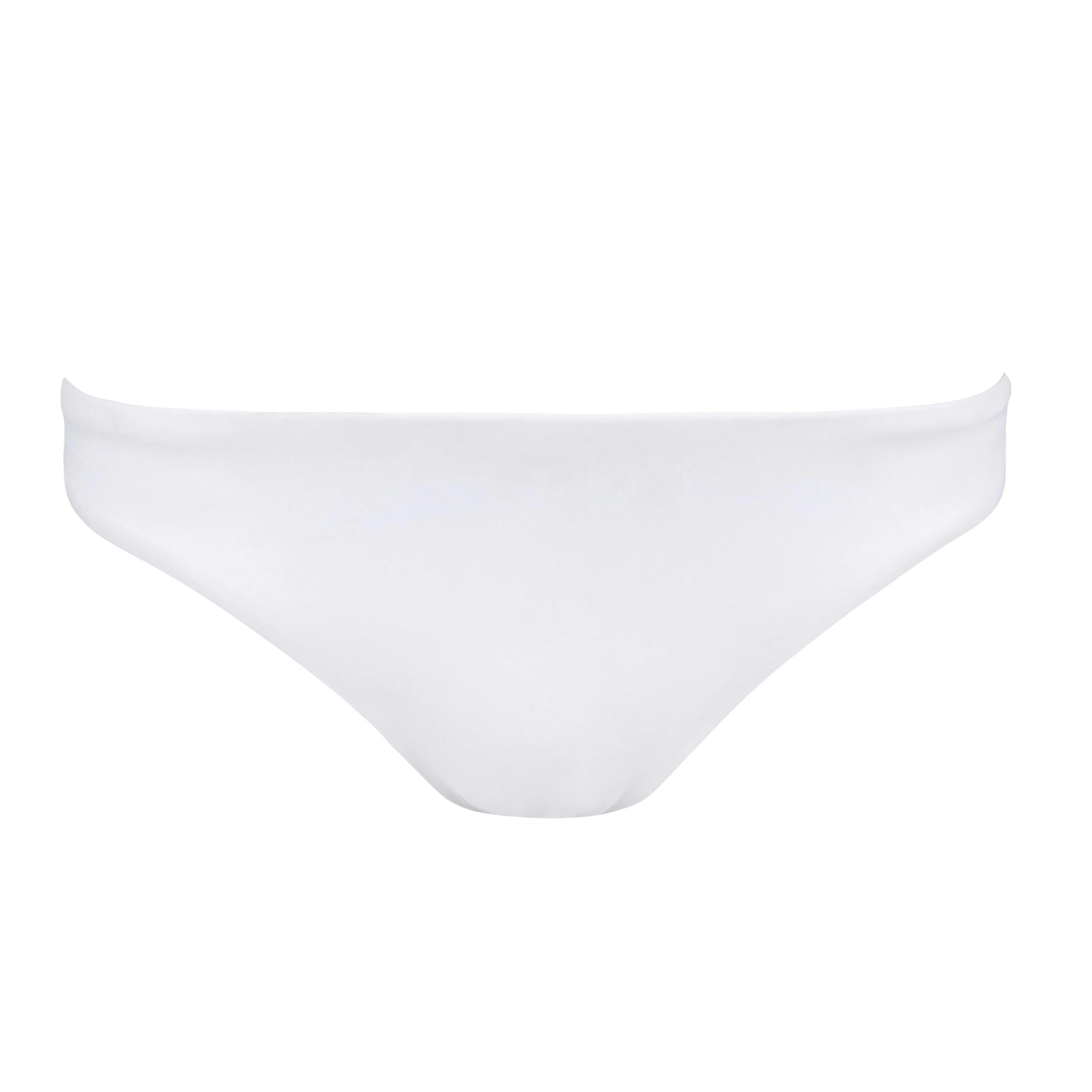 Women's White Low Waisted Bikini Bottom