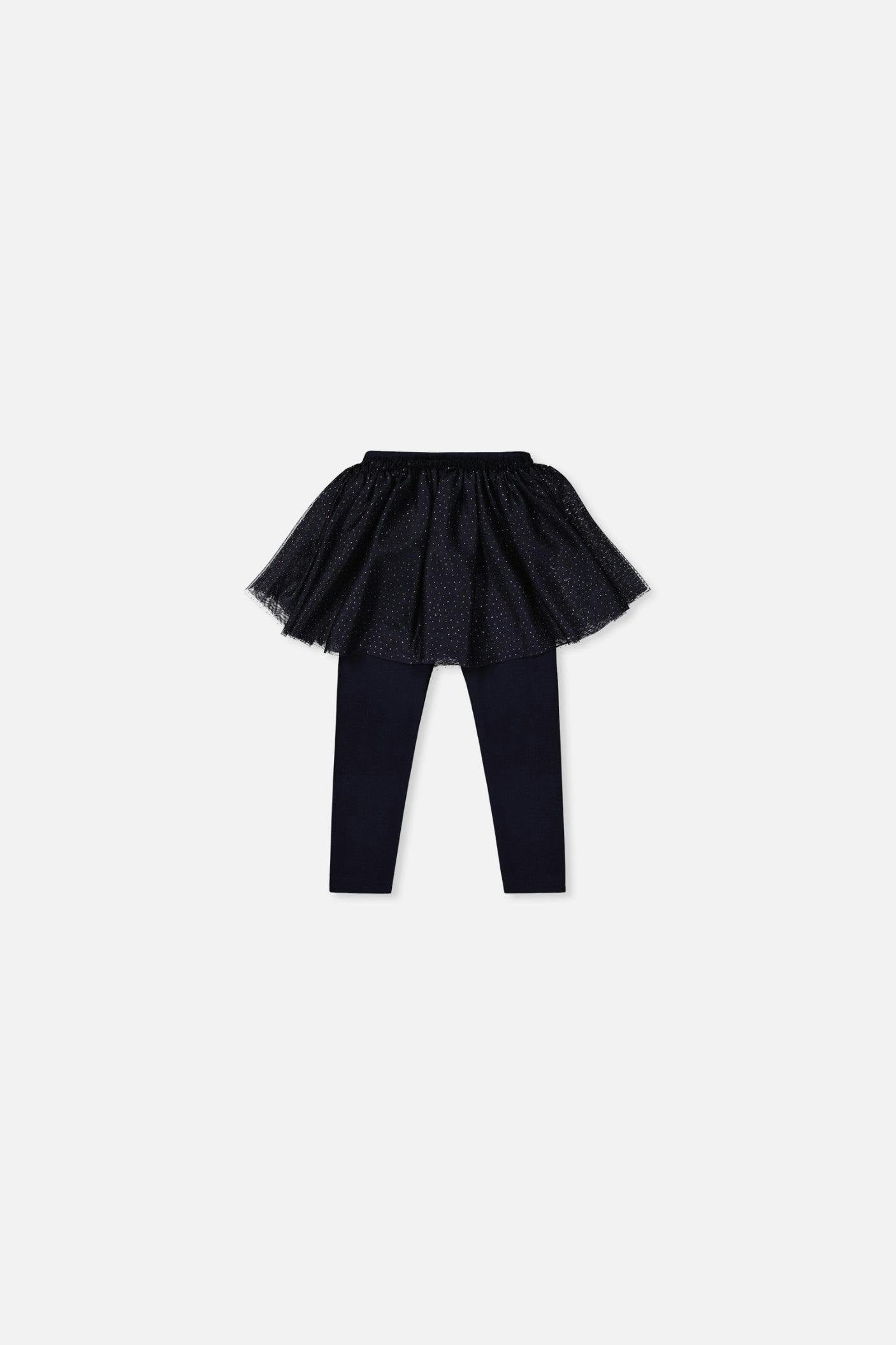 Baby Leggings With Integrated Tulle Skirt Dark Blue